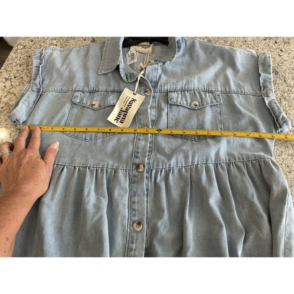 Savanna Jane Tiered Denim Dress Womens Size Large New! - Picture 8 of 9